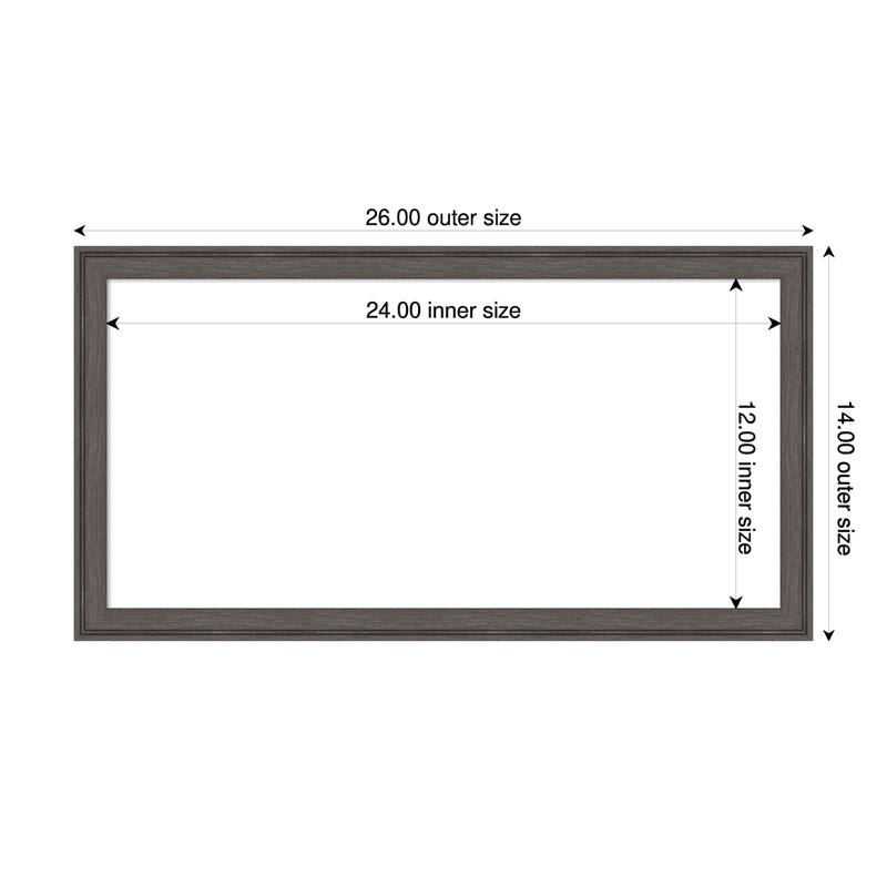Amanti Art Florence Gold Framed Dry Erase Magnetic Board - 26 x 14 in - Florence Pewter