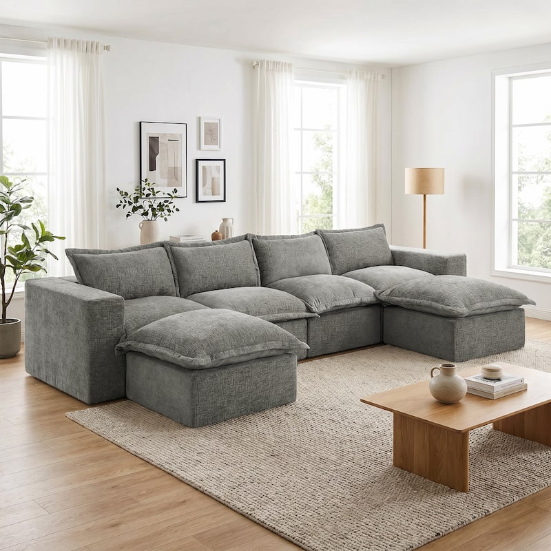 Comfy Cloud Couch Plush Modular Sectional Sofa For Living Room