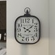 preview thumbnail 9 of 18, Black Metal Distressed Pocket Watch Style Decorative Wall Clock with Ring Finial