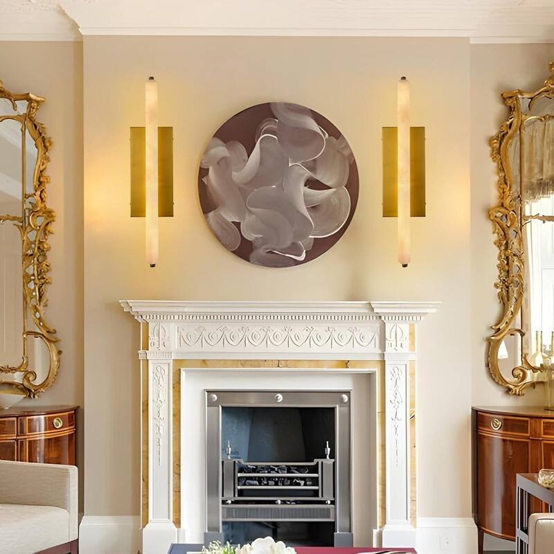 KAYLA Alabaster Wall Sconce, 19" Natural Marble Wall Sconce