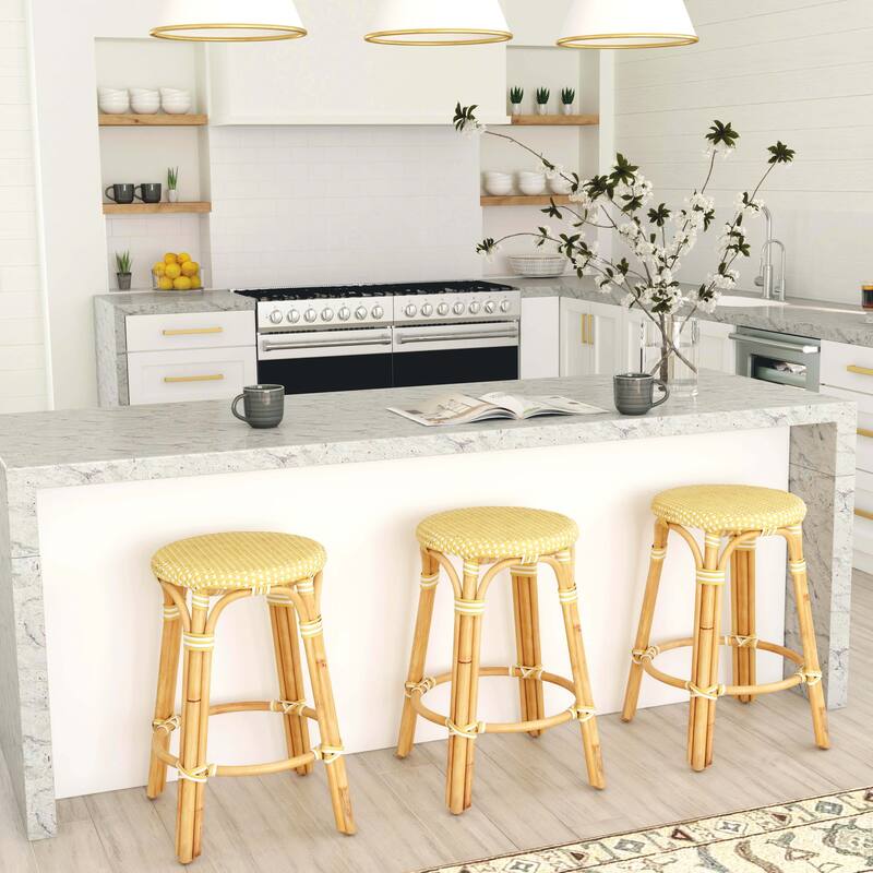 Tobias 24" Rattan Round Counter Stool