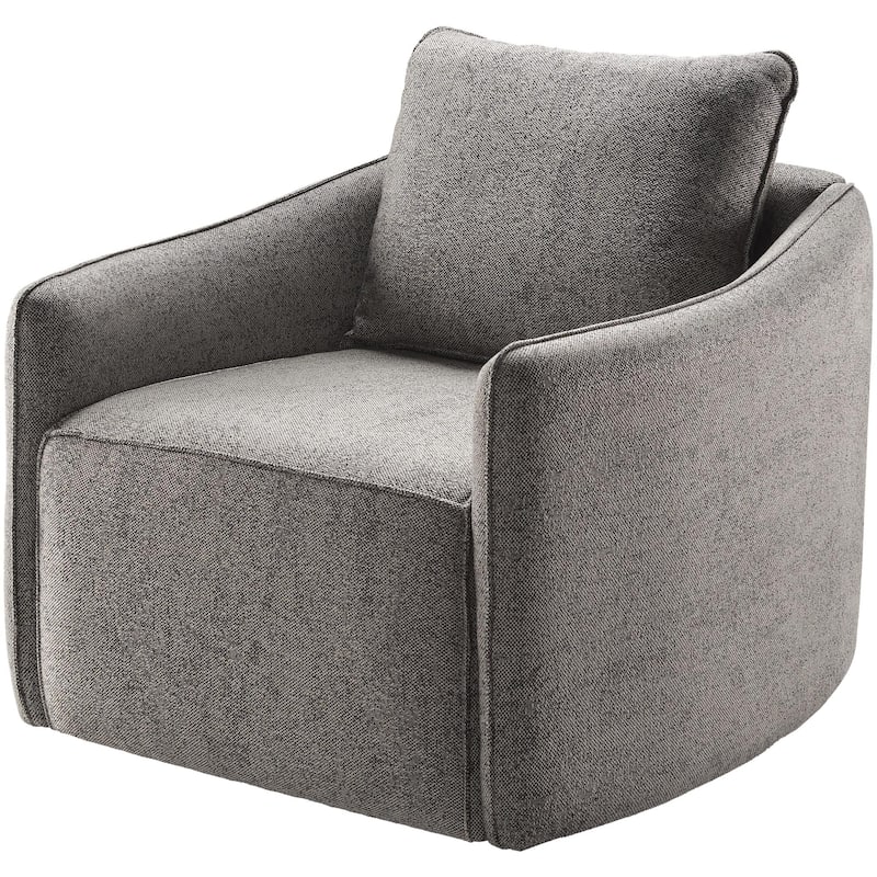 Stacie Modern Minimalist Grey Swivel Accent Chair - Grey