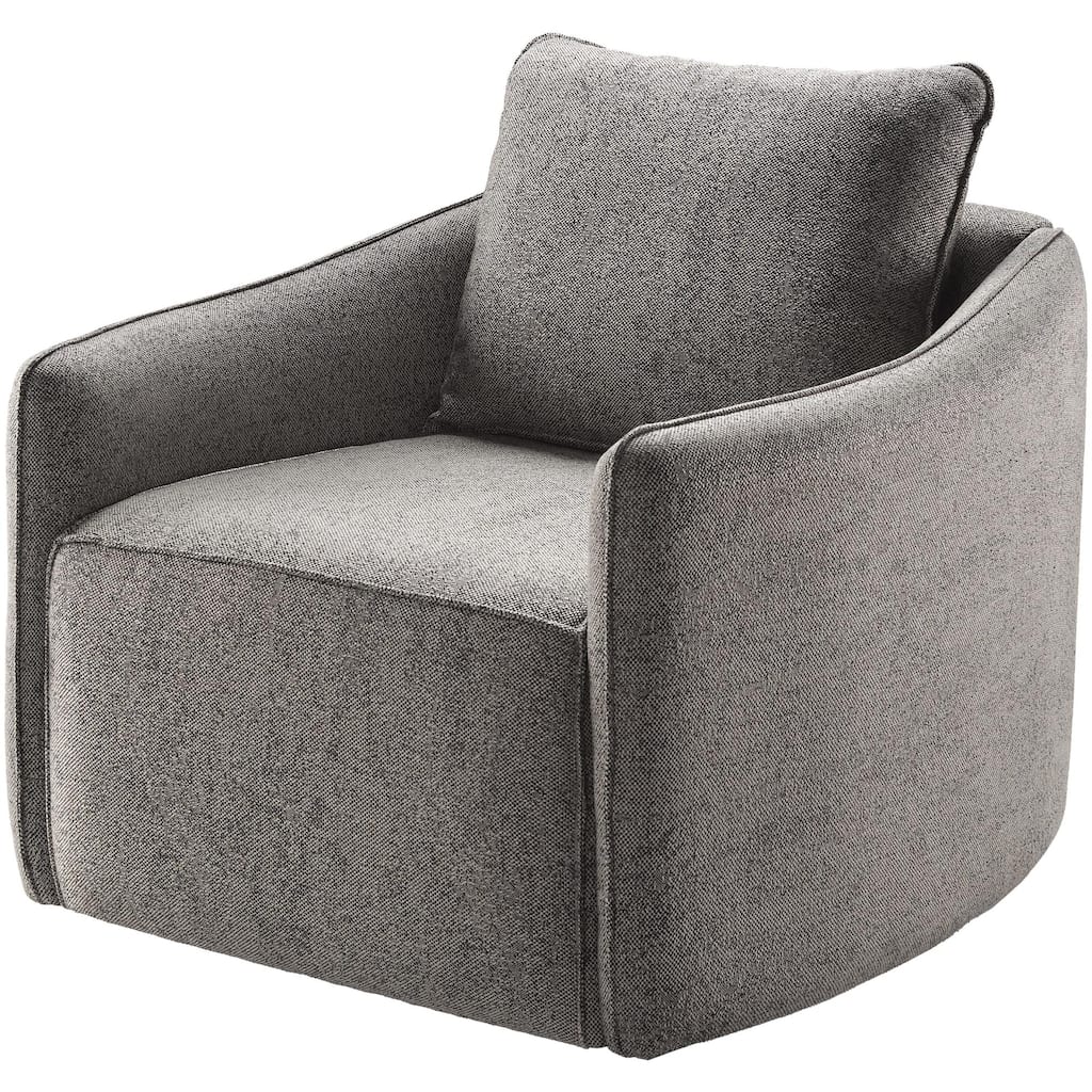 Stacie Modern Minimalist Grey Swivel Accent Chair
