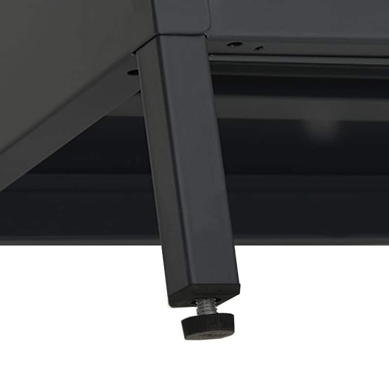vidaXL TV Cabinet Black 41.3"x13.7"x20.4" Steel and Glass - 41.3" x 13.7" x 20.4" - 41.3" x 13.7" x 20.4"