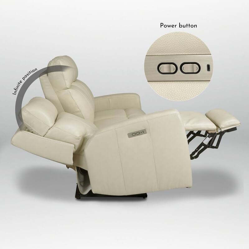 81.5'' Genuine Leather Zero Gravity Power Recliner Sofa with Power Headrest, USB&USB-C Port