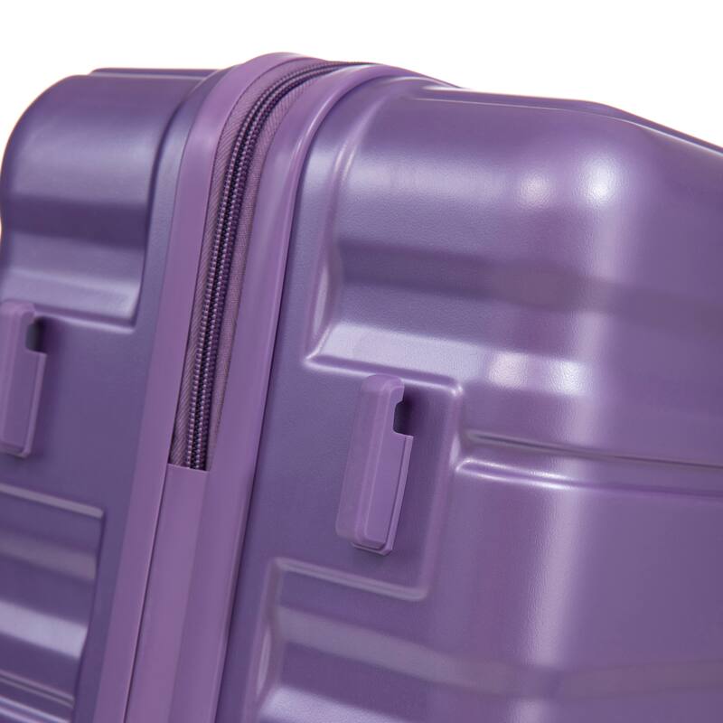 3 pcs/set in ABS Spinner Wheel Luggage, Carry on Suitcase, Matching Color, Combination Lock (Purple)