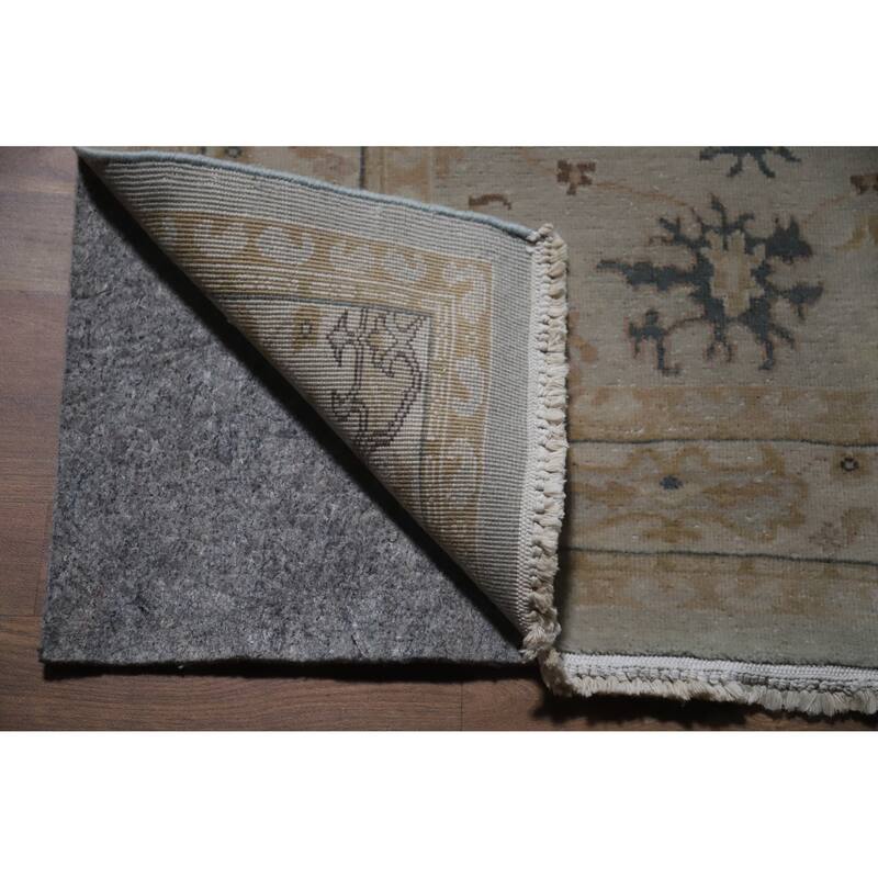 Hand Knotted Oriental 100% Wool Carpet Transitional Floral Greys & Charcoal Oushak Area Rug - 6' 0'' X 5' 1''