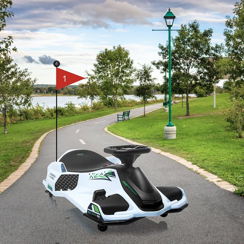 24V Kids Drift Go Kart, Electric Drifting Car with 180w Brushless Motor for Kids Best Gift