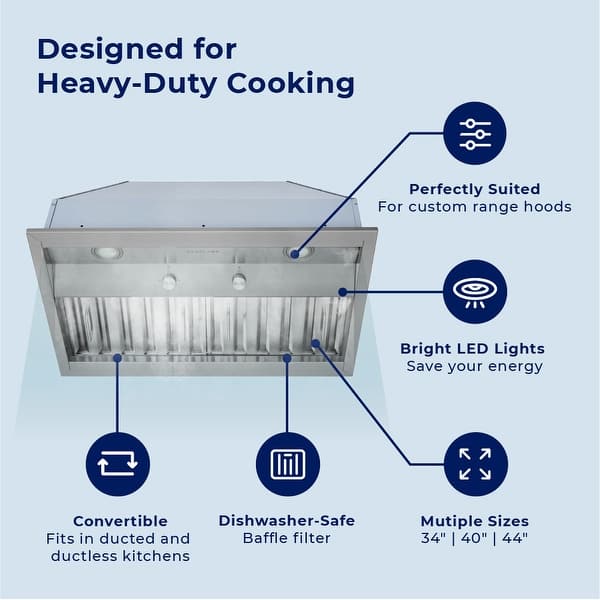 Hauslane R200 ProStyle 30inch BuiltIn Range Hood 18undefined Deep