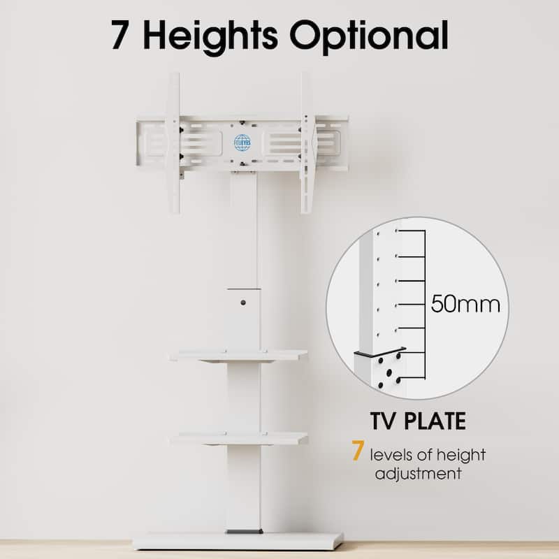 FITUEYES White Metal Base TV Stand for 32-75 inches TVs