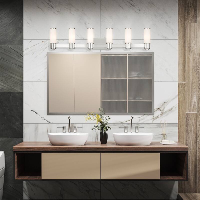 Livex Lighting 6-light Polished Nickel Bath Vanity, 52126-35 - 46" W X 9.75" H X 3.875" EXT