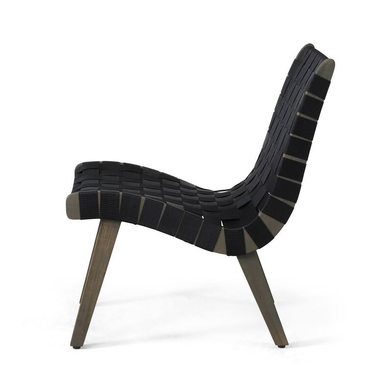 Roomfitters Modern Woven Strap Lounge Chair, Accent Armless Chair for Living Room or Patio