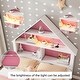 preview thumbnail 15 of 13, Full Size House-Shaped Bed with Bookcase Headboard and Led Light and Twin Size Trundle for Kids Boys Girls, Pink+ Whit