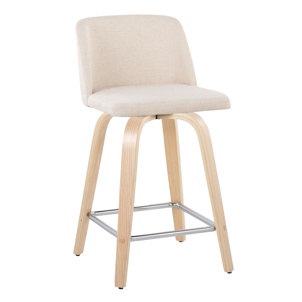 Carson Carrington Vallberga 24" Counter Stool with Natural Wood Base (Set of 2)