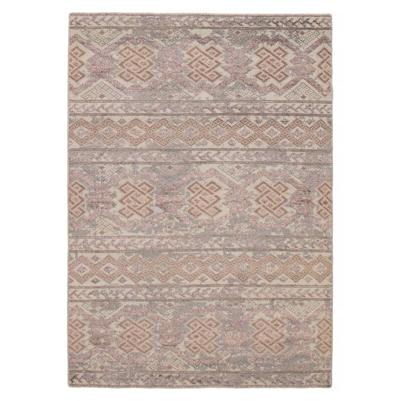 ECARPETGALLERY Hand-knotted Jules Serapi Grey Silk, Wool Rug - 5'3 x 7'6 - Grey - 5'3 x 7'6