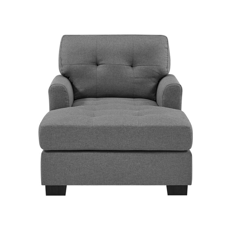 34" Wide Gray Polyester Chaise Lounge - Multi-Color