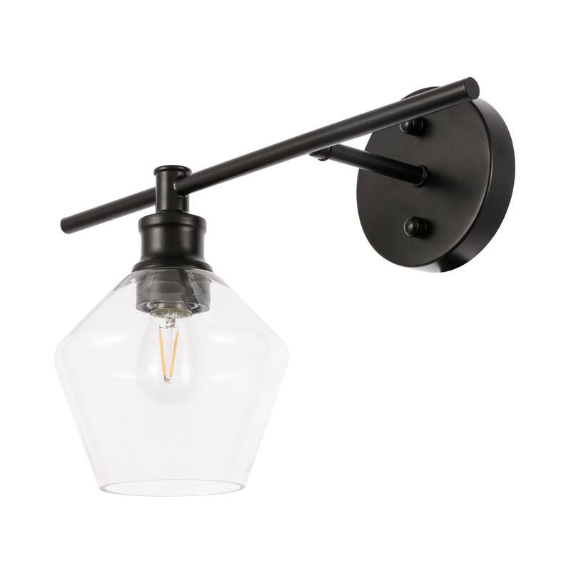 Gerald 1-Light Glass Left Wall sconce - 14.7/10.2 - 14.7/10.2