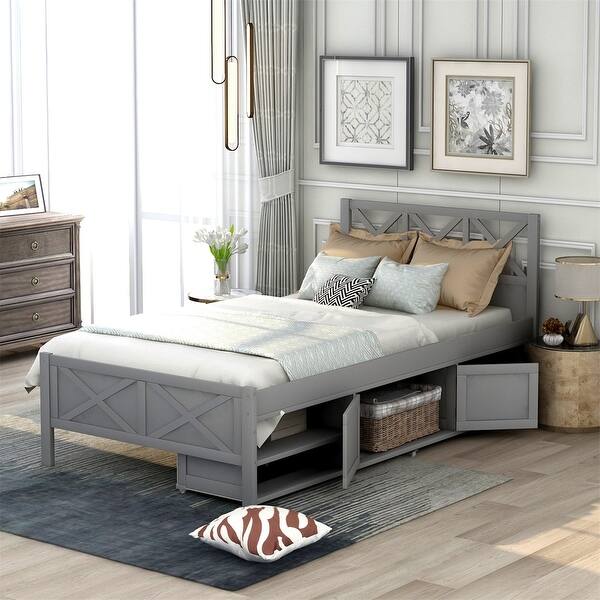 Merax Twin Size Platform Bed With Storage Overstock 32572959