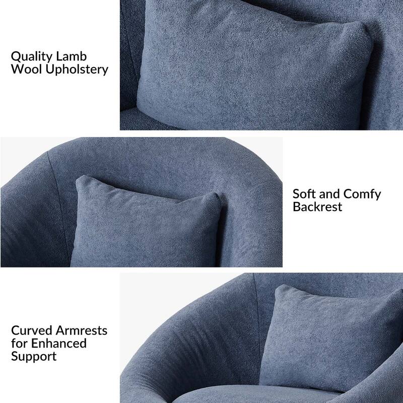 Patti Modern Upholstered Swivel Barrel Chair Set by HULALA HOME