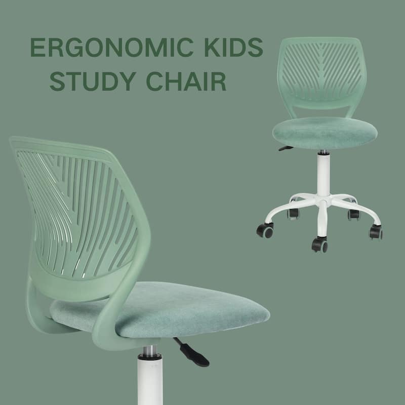 HomyLin Armless Swivel Kids Desk Chair with Mesh Padded Seating