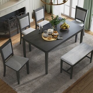 Solid Wood Dining Table Set with Rectangular Table - Bed Bath & Beyond ...