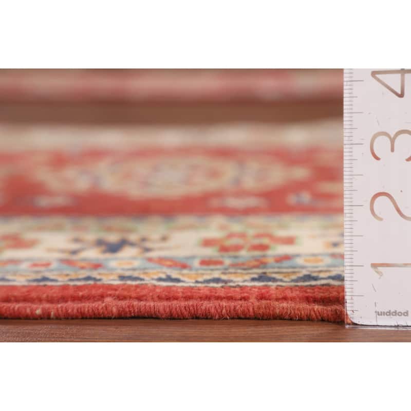Kazak Accent Rug Hand-Knotted Traditional Orange Wool Carpet - 2'8" x 4'2"