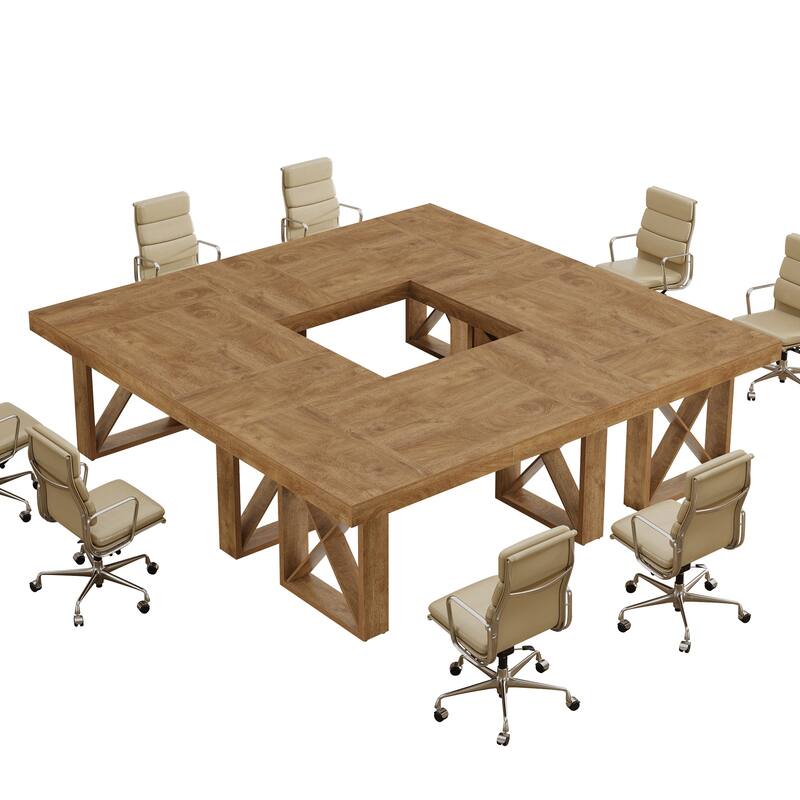 63-Inch Long Wood Conference Table, Simple Meeting Desk for Home Office & Small Team Gatherings