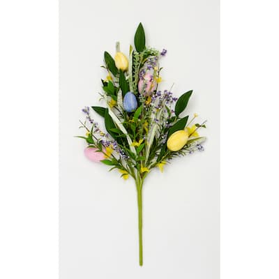 22" Easter Floral Bush w/ Eggs - 22