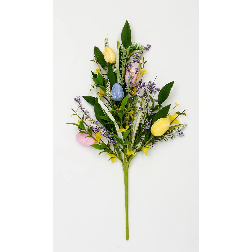 22" Easter Floral Bush w/ Eggs - 22
