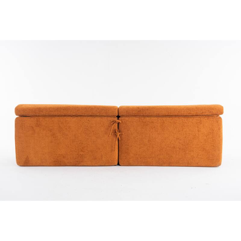 103.2" Fabric 4-Seater Sofa, Raised Back, 2 Pillows and Deep Seat Design