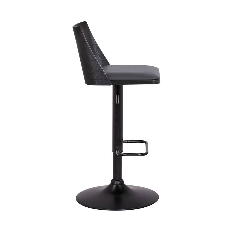Milan Black or Gray Upholstered Adjustable Height Bar Stool