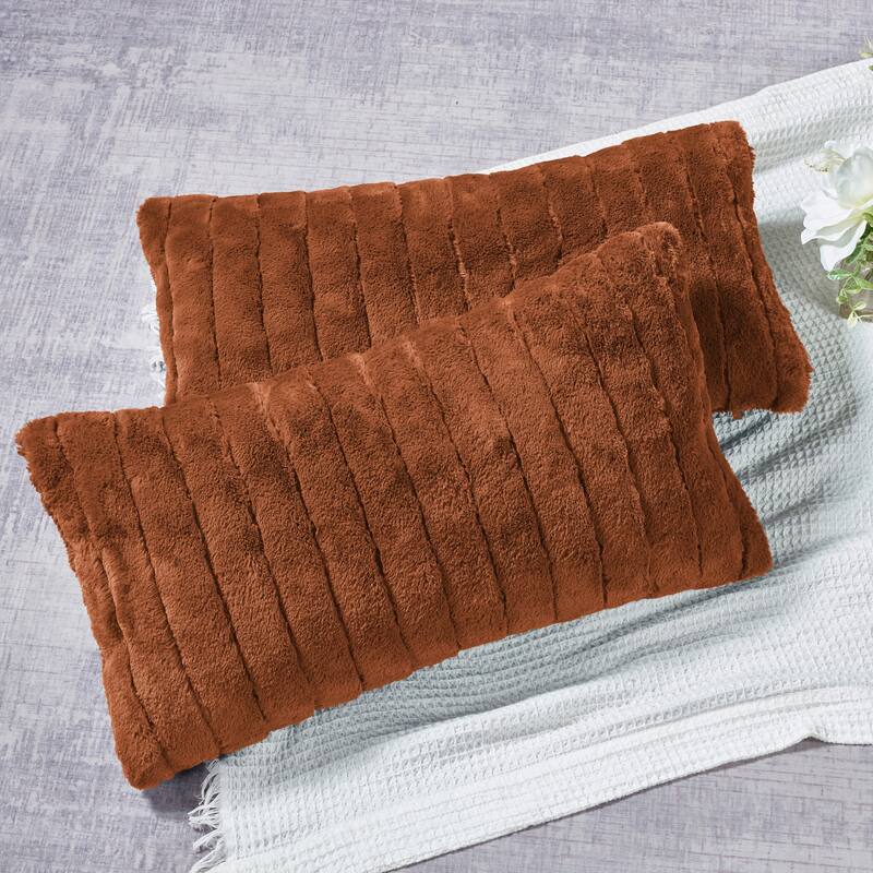Serenta SuperMink Solid Color Throw Pillow Shell Cushion Cover Set