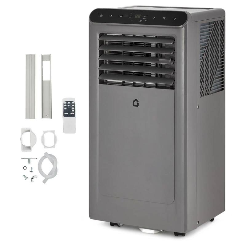 8,000 BTU Portable Air Conditioner, 24-Hour Timer, Cools up to 350 Sq. Ft - Grey