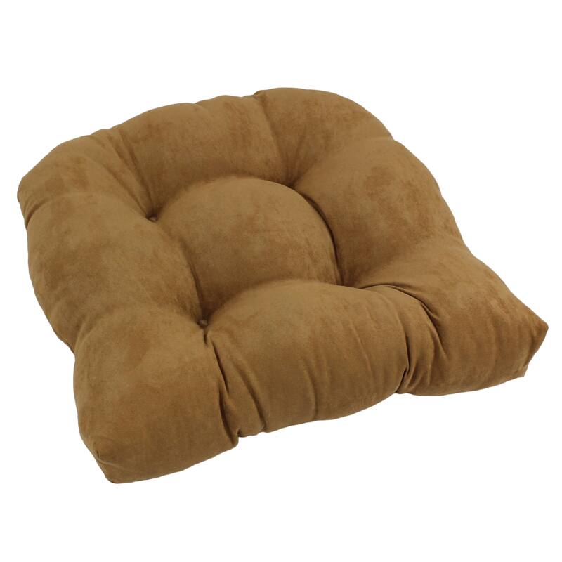19-inch U-Shaped Microsuede Chair Cushion (Set of 1, 2, or 4) - Single - Saddle Brown
