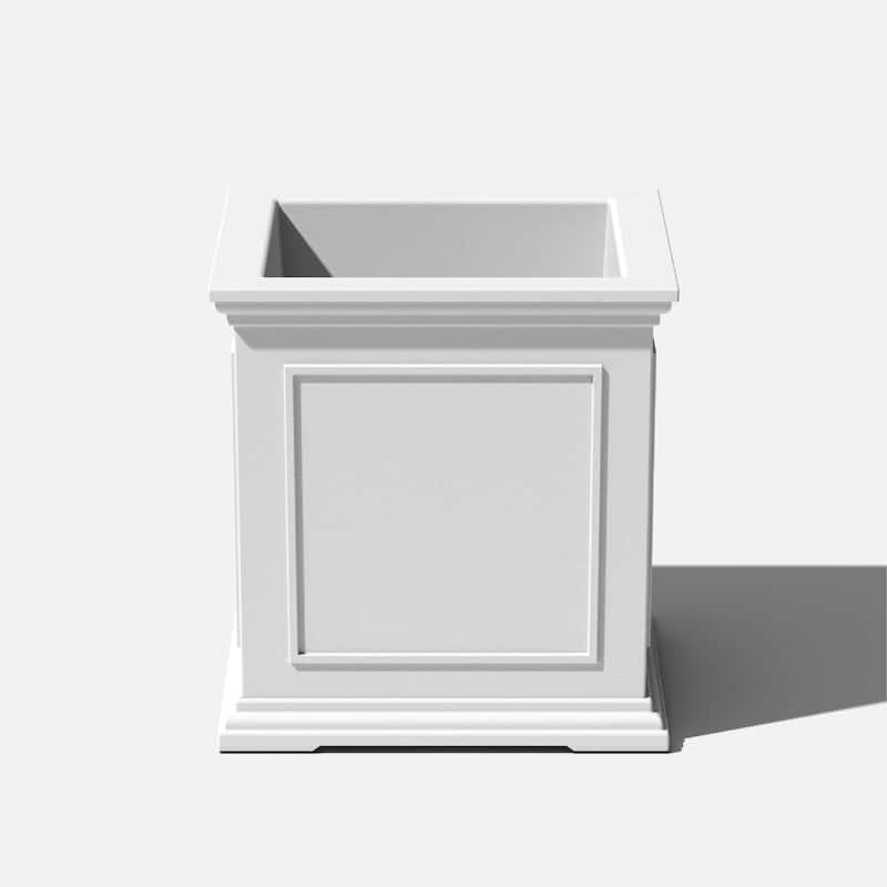 Veradek Brixton Cube 20-inch Planter Box - 20.75"H x 19"W x 19"L - White