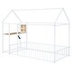 preview thumbnail 32 of 34, 2 Color Metal Twin Size Floor Bed with Desk w/USB Ports, Kids Bed with Storage Shelf