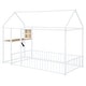 preview thumbnail 51 of 72, Twin/Full Size Metal House Bed with Desk and Shelves, House Floor Bed Frame with Power Outlets and USB Ports