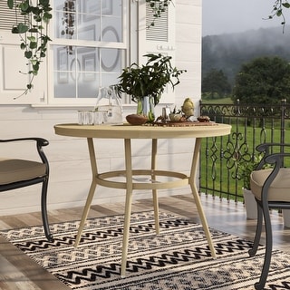 Furniture of America Ariel Natural Tone 40-inch Metal Round Patio ...