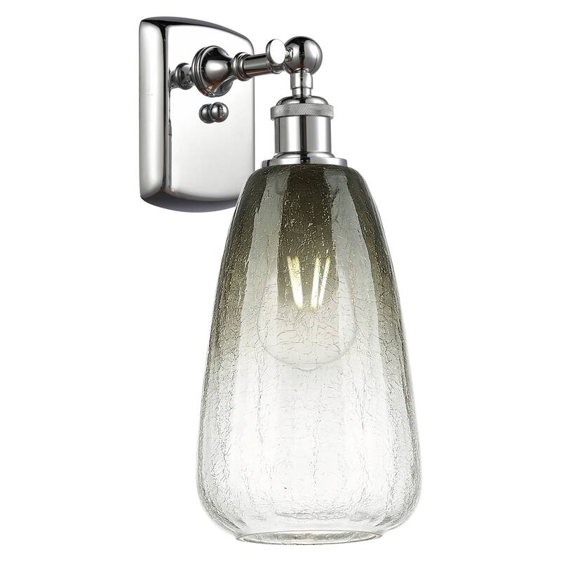Innovations Lighting 516-1W-14-6 Brookhaven Almond Sconce Brookhaven - Polished Chrome / Slate