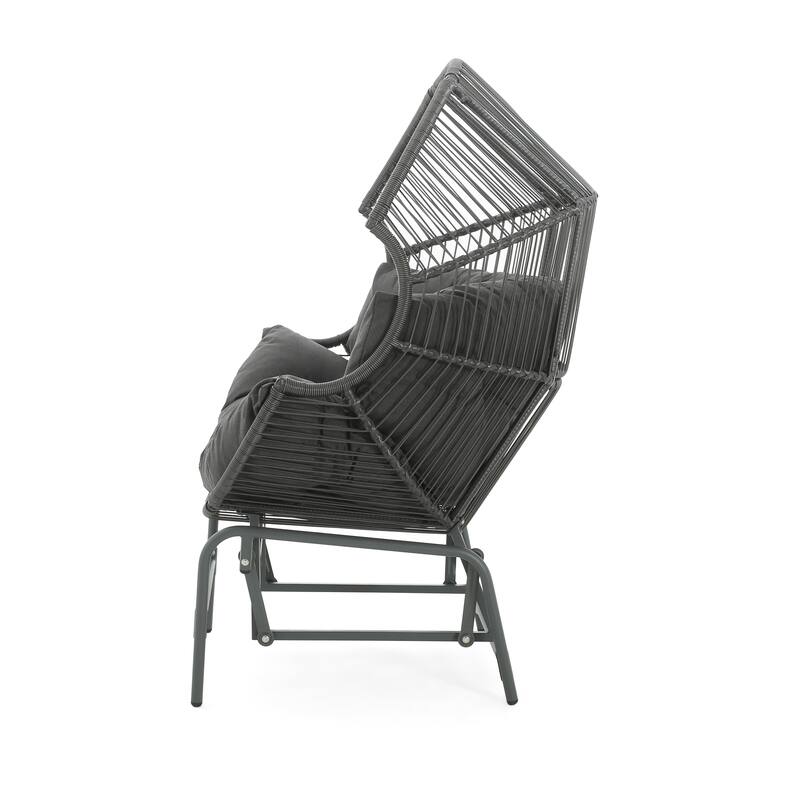 Palos Outdoor Wicker Glider Chair - Light Brown (Excluding the table)