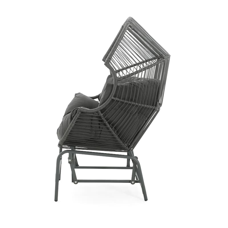Paolos Outdoor Modern Wicker Gliding Chair by Christopher Knight Home