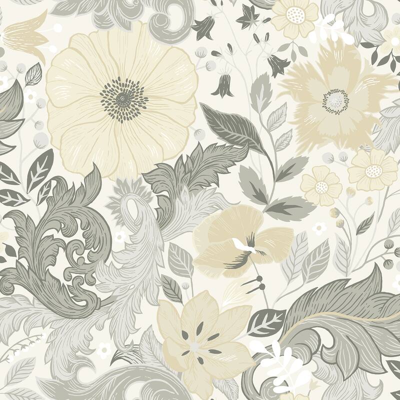 A-Street Prints Victoria Pastel Floral Nouveau Wallpaper