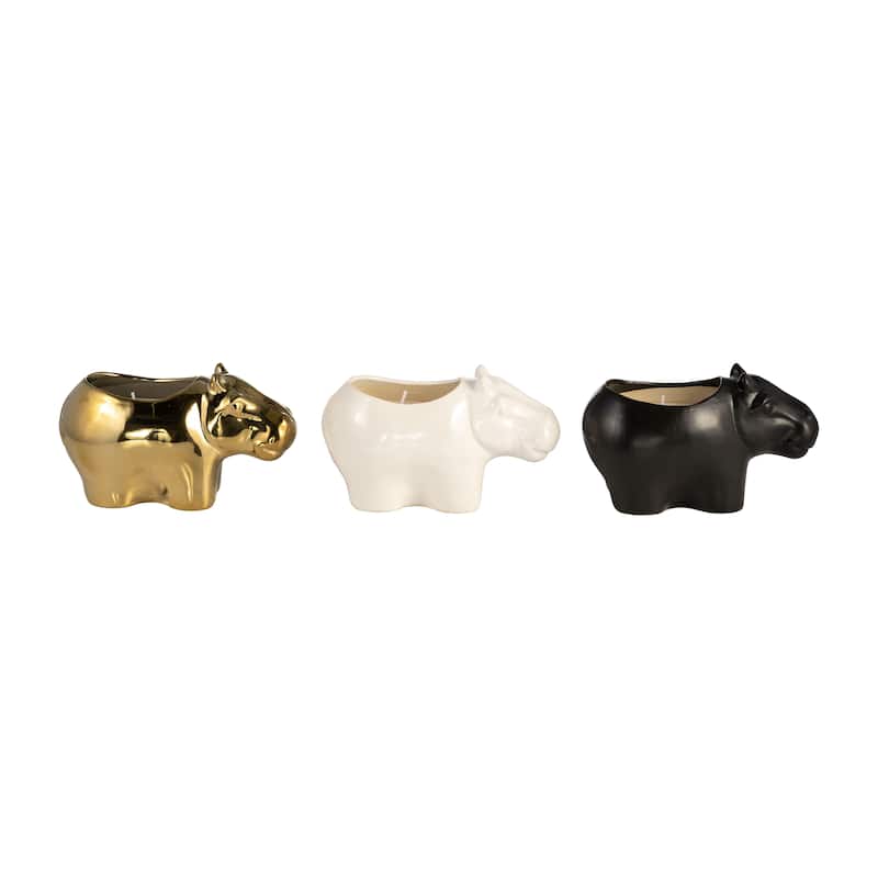 Sagebrook Home Hippo Shaped Candles (Set of 3) - 8" x 4" x 4" - 8" x 4" x 4"