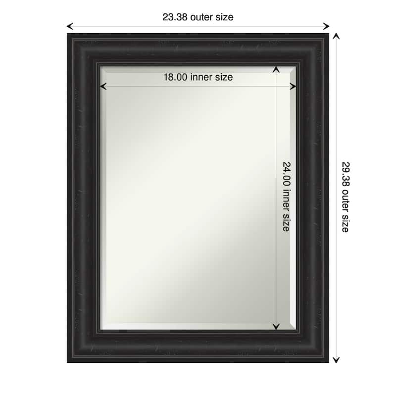 Beveled Wall Mirror - Shipwreck Black Frame - 23.5 x 29.5-inch - Shipwreck Black