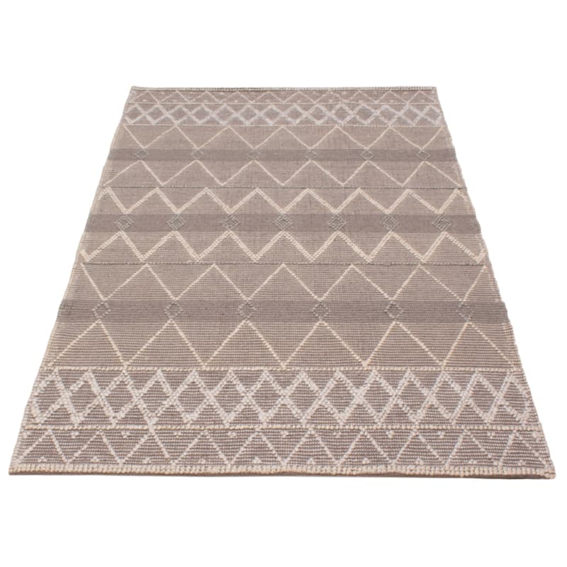 ECARPETGALLERY Braid weave Sienna Taupe Wool Rug - 6'0 x 9'4