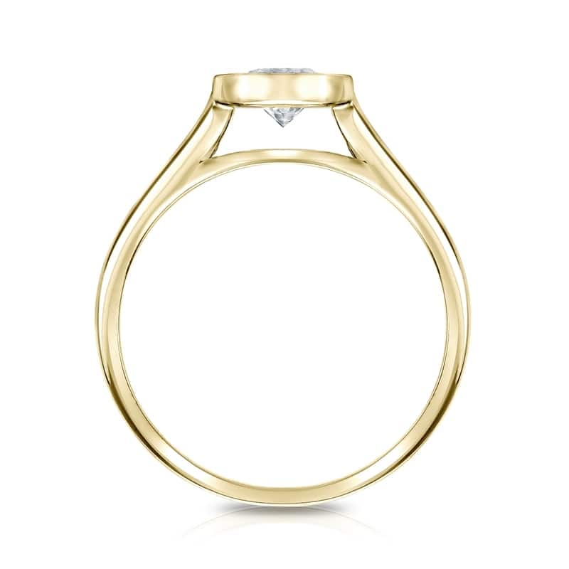Auriya 1 1/4ctw Round Solitaire Diamond Engagement Ring Bezel-set 18k Gold