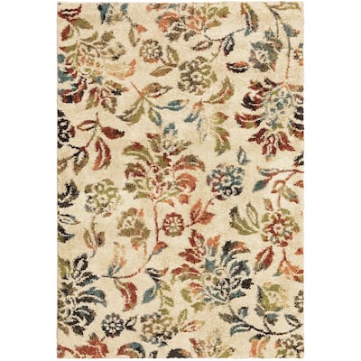 Hillsboro Beige Various Colors Floral Casual Area Rug