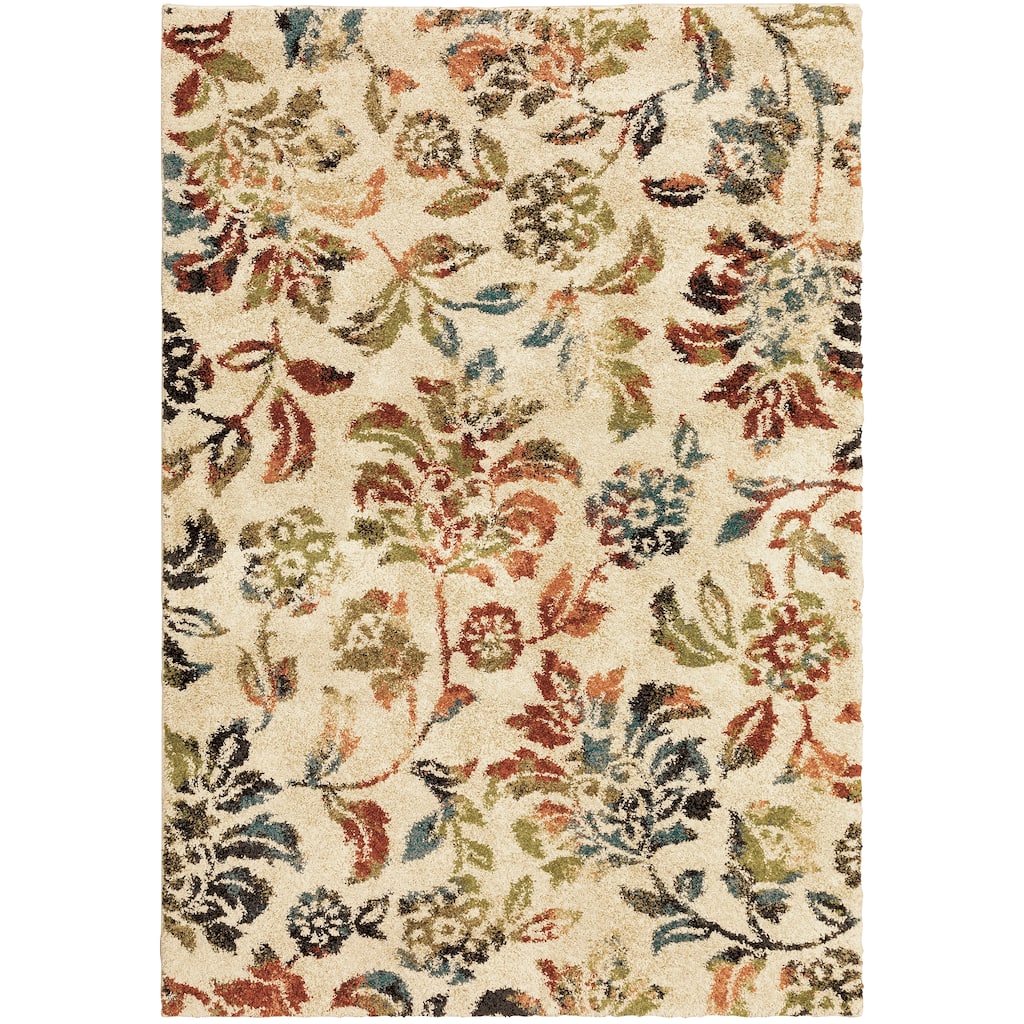 Hillsboro Beige Various Colors Floral Casual Area Rug