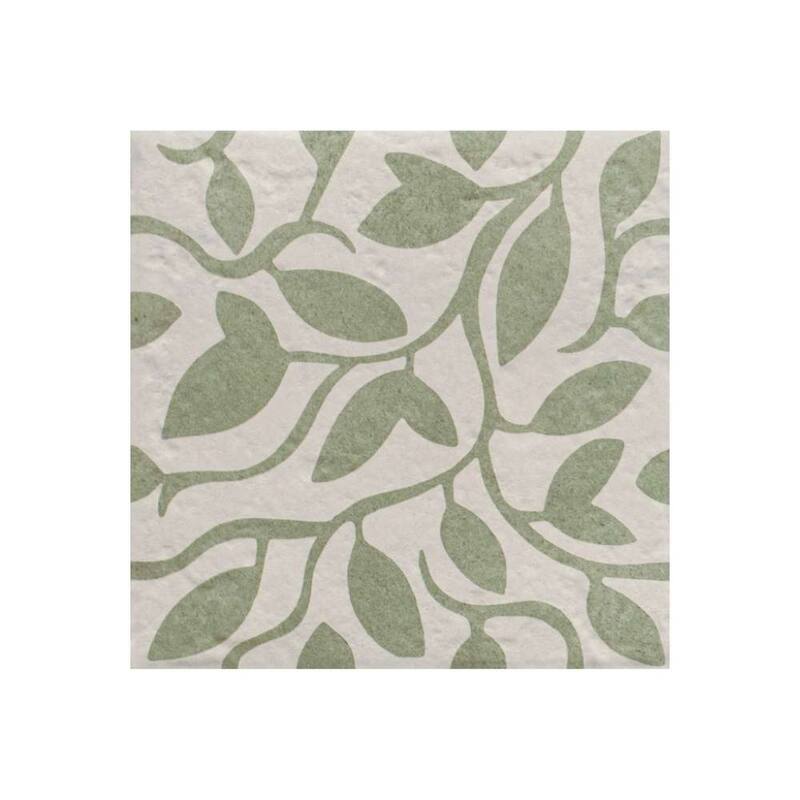 Verity Vine 8x8 Matte Porcelain Encaustic Tile - Floor, Wall, Backsplash