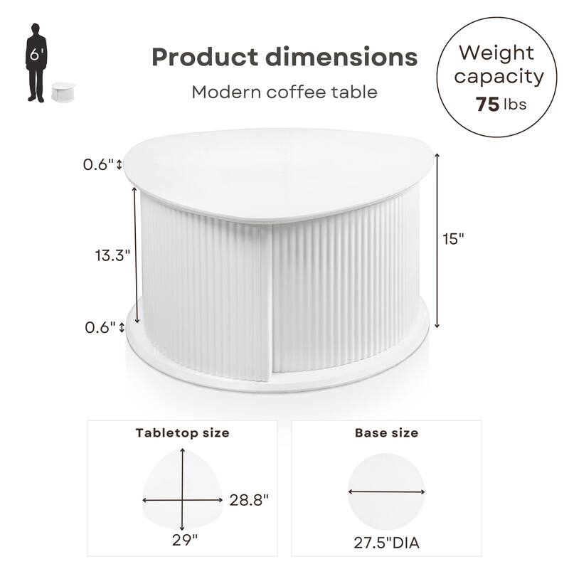 Furniture of America Astra Modern 2-Piece Glossy White Triangle Storage Coffee Table Set